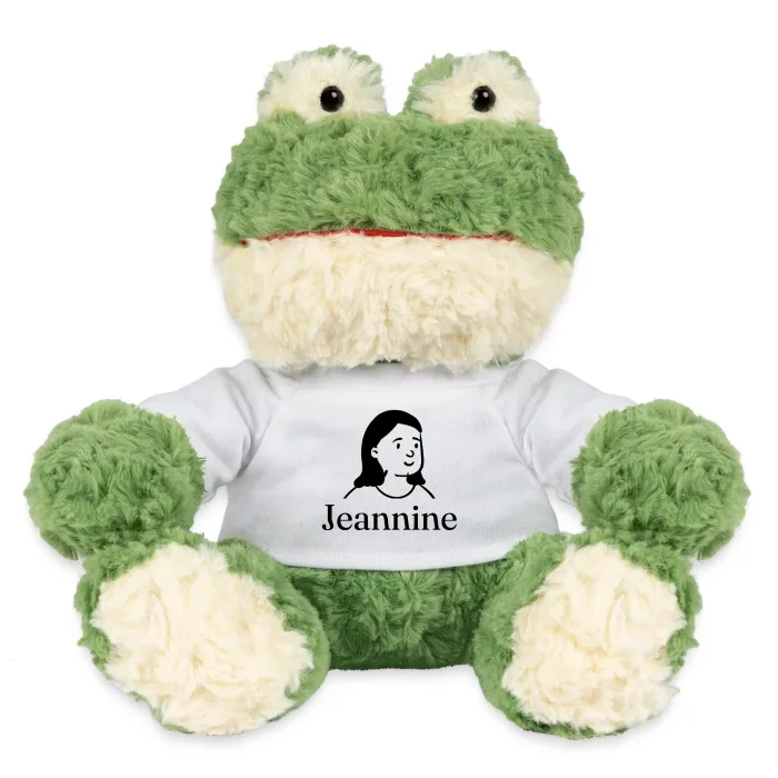 Peluche grenouille personnalisée au prénom Jeannine