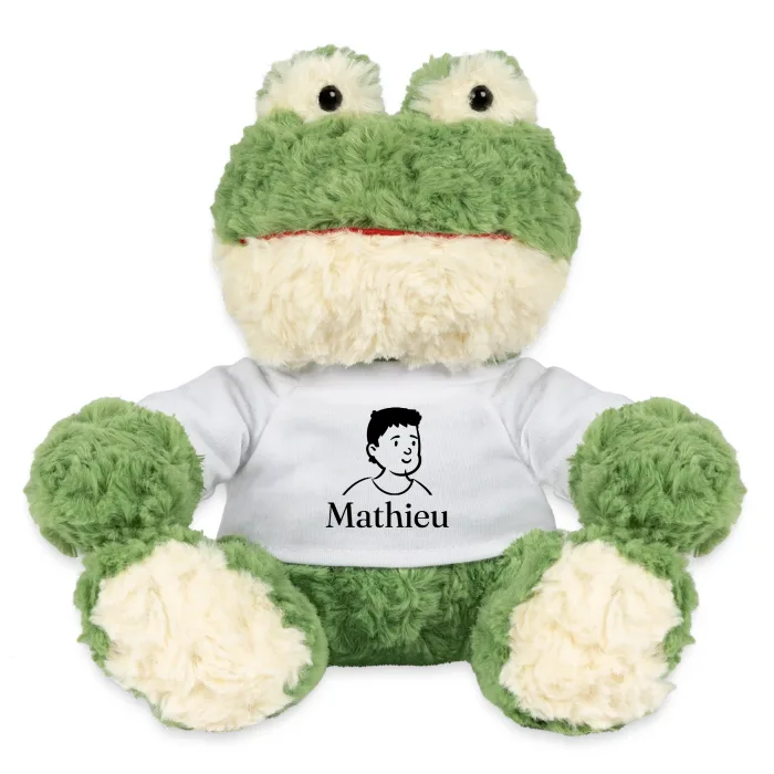 Peluche grenouille personnalisée au prénom Mathieu