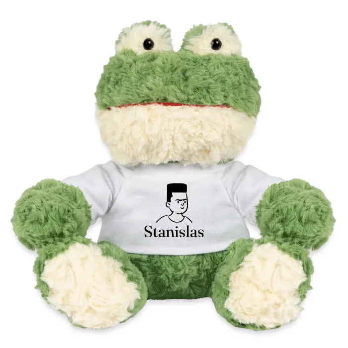 Peluche grenouille personnalisée au prénom Stanislas