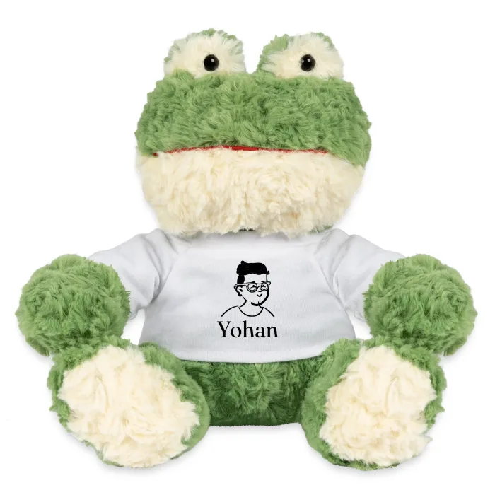 Peluche grenouille personnalisée au prénom Yohan