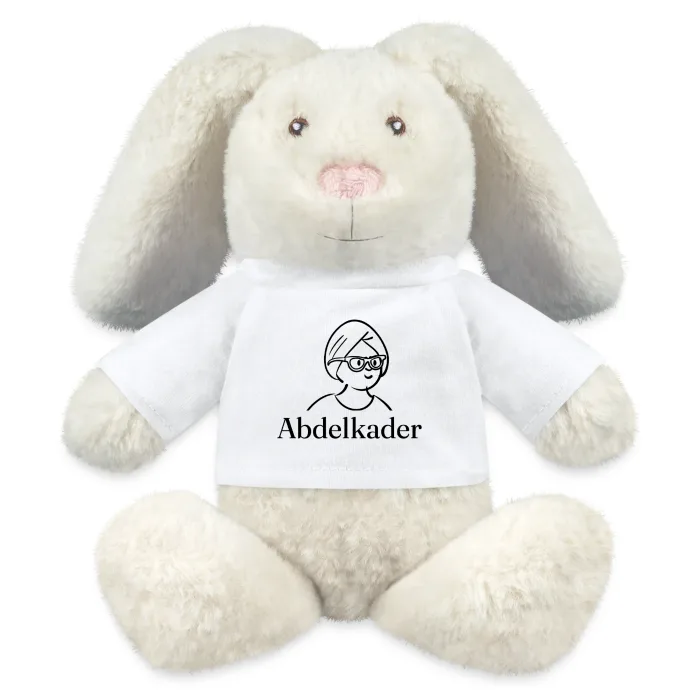 Peluche lapin personnalisée au prénom Abdelkader
