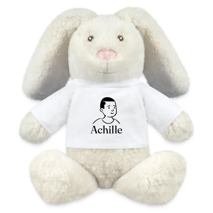 Peluche lapin personnalisée au prénom Achille