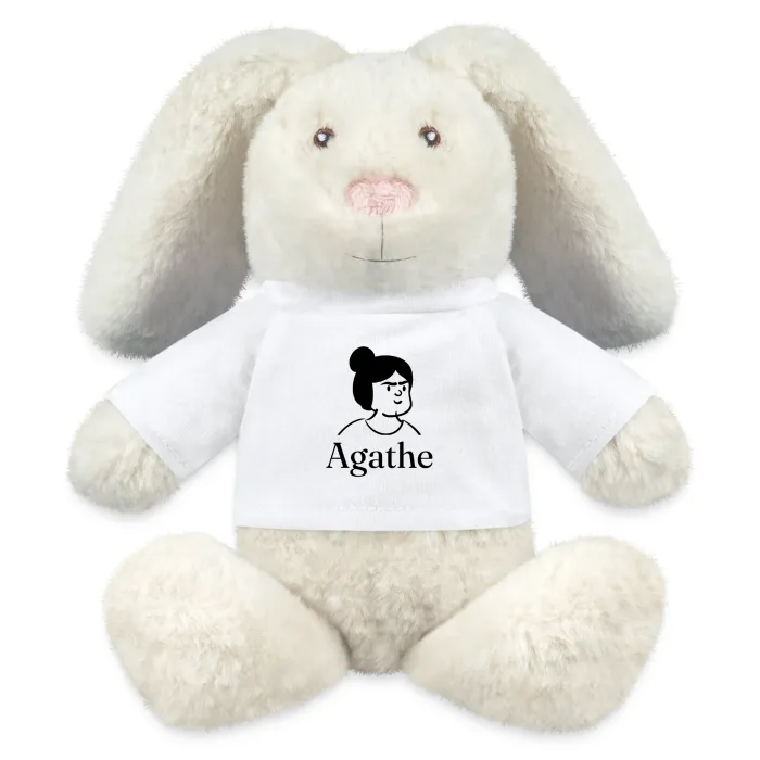 Peluche lapin personnalisée au prénom Agathe