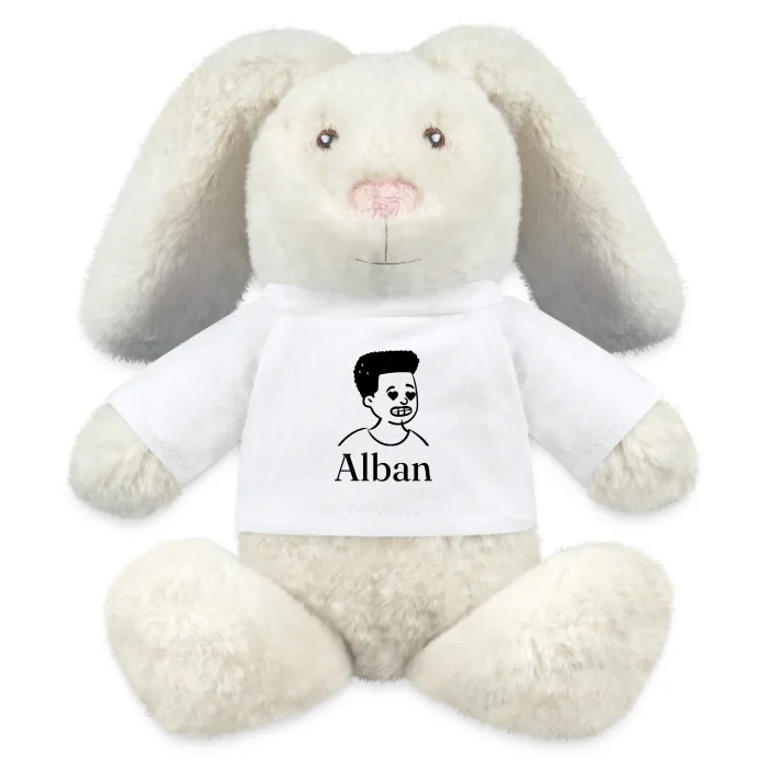 Peluche lapin personnalisée au prénom Alban