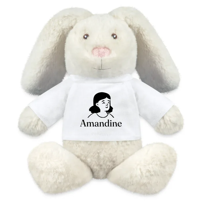 Peluche lapin personnalisée au prénom Amandine