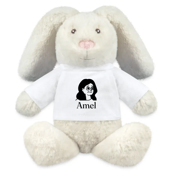 Peluche lapin personnalisée au prénom Amel