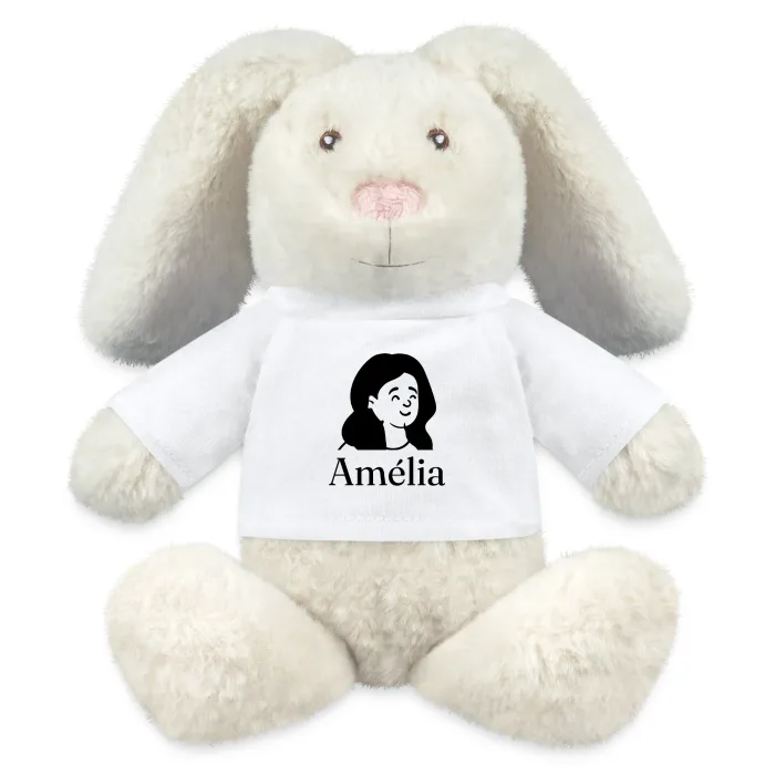Peluche lapin personnalisée au prénom Amélia
