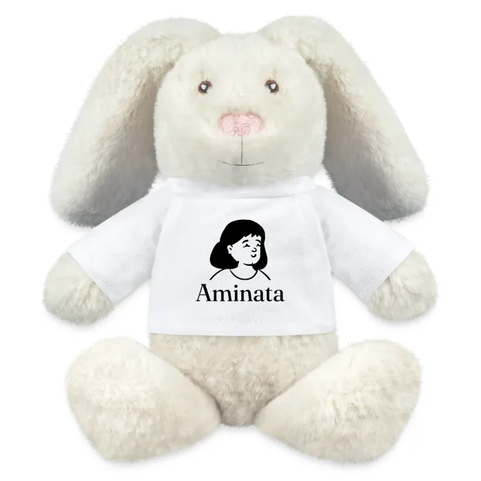 Peluche lapin personnalisée au prénom Aminata