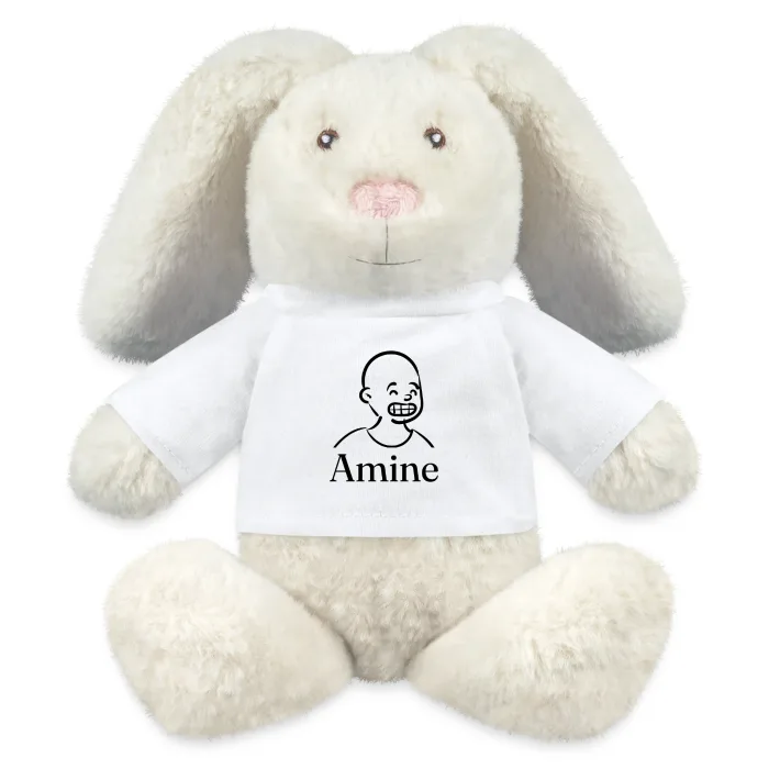 Peluche lapin personnalisée au prénom Amine