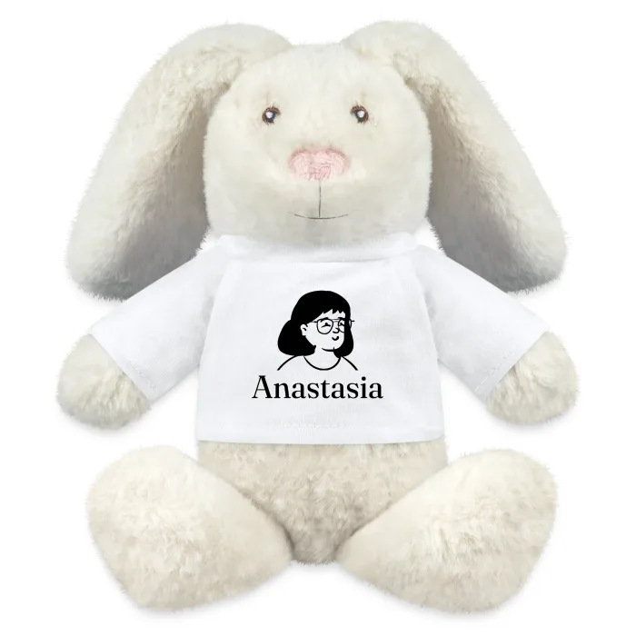 Peluche lapin personnalisée au prénom Anastasia