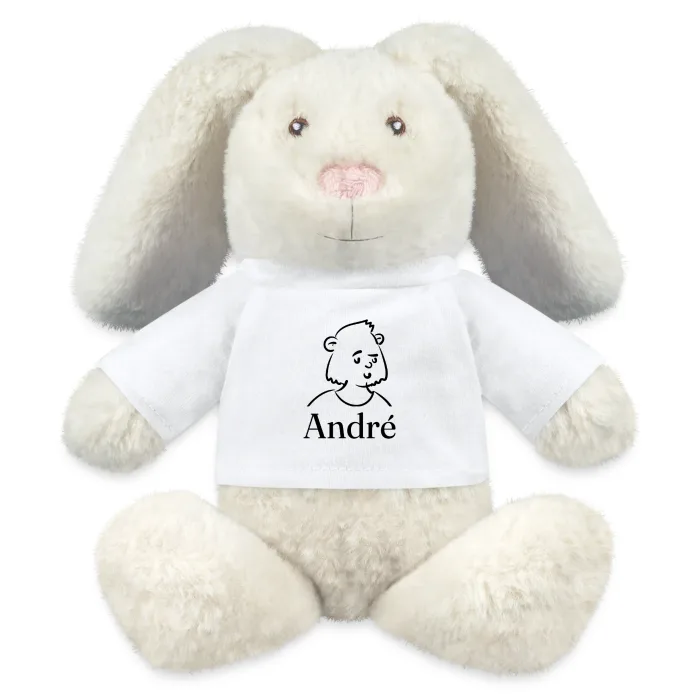 Peluche lapin personnalisée au prénom André