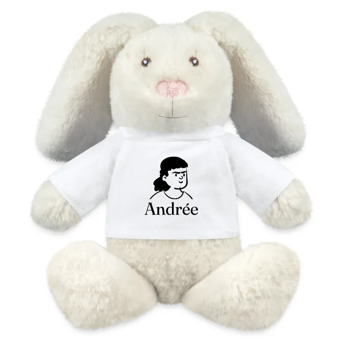Peluche lapin personnalisée au prénom Andrée