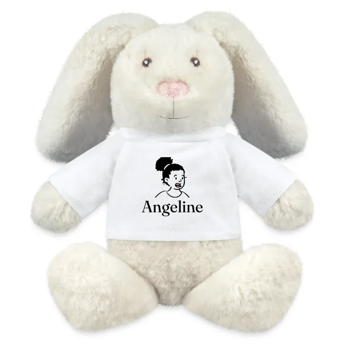 Peluche lapin personnalisée au prénom Angeline