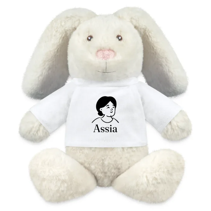 Peluche lapin personnalisée au prénom Assia