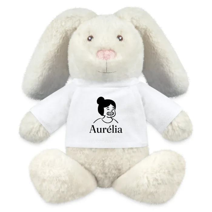 Peluche lapin personnalisée au prénom Aurélia