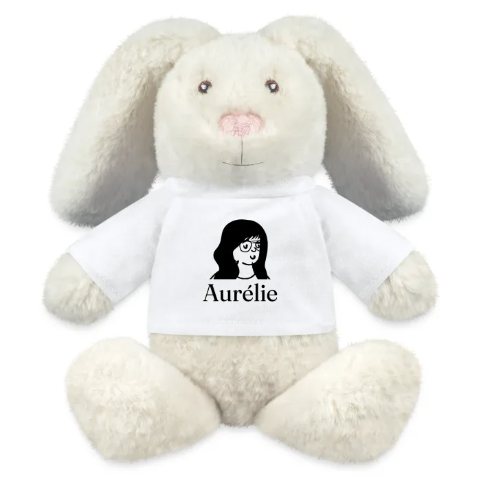 Peluche lapin personnalisée au prénom Aurélie
