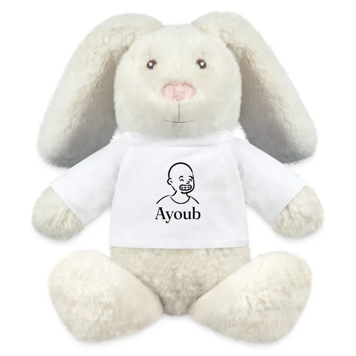 Peluche lapin personnalisée au prénom Ayoub