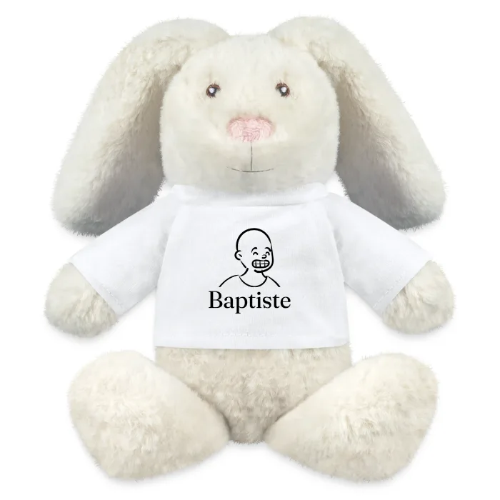 Peluche lapin personnalisée au prénom Baptiste