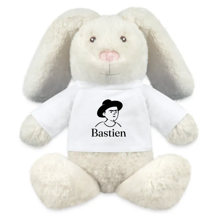 Peluche lapin personnalisée au prénom Bastien