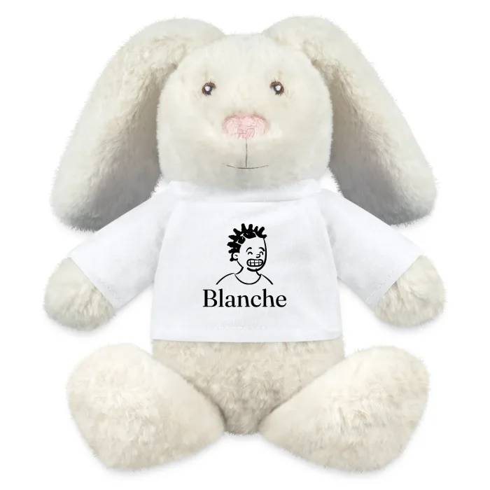 Peluche lapin personnalisée au prénom Blanche
