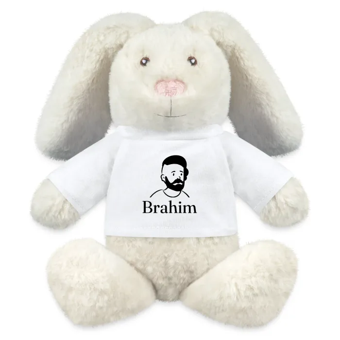 Peluche lapin personnalisée au prénom Brahim