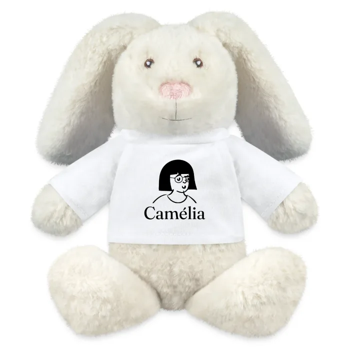 Peluche lapin personnalisée au prénom Camélia