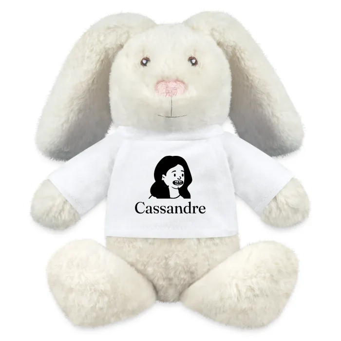 Peluche lapin personnalisée au prénom Cassandre