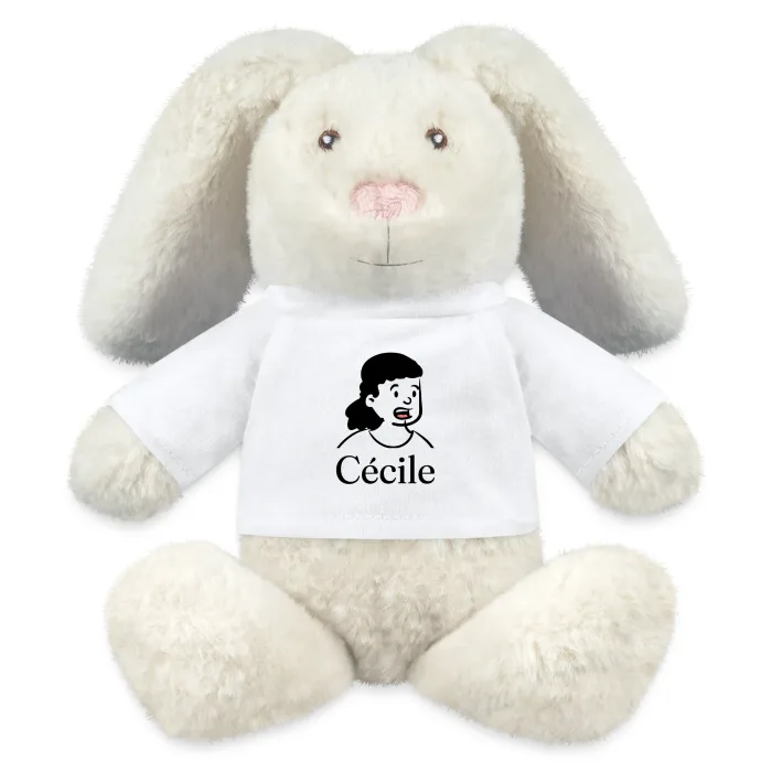 Peluche lapin personnalisée au prénom Cécile
