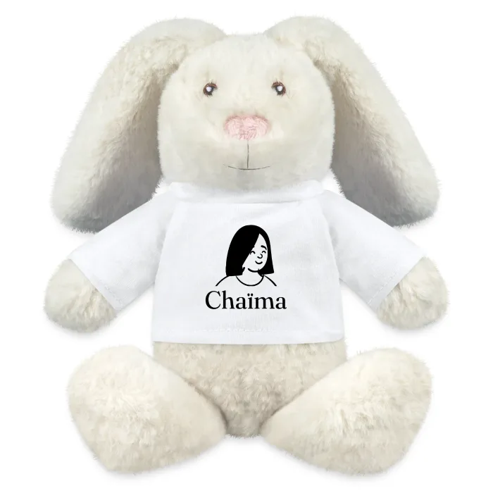 Peluche lapin personnalisée au prénom Chaïma