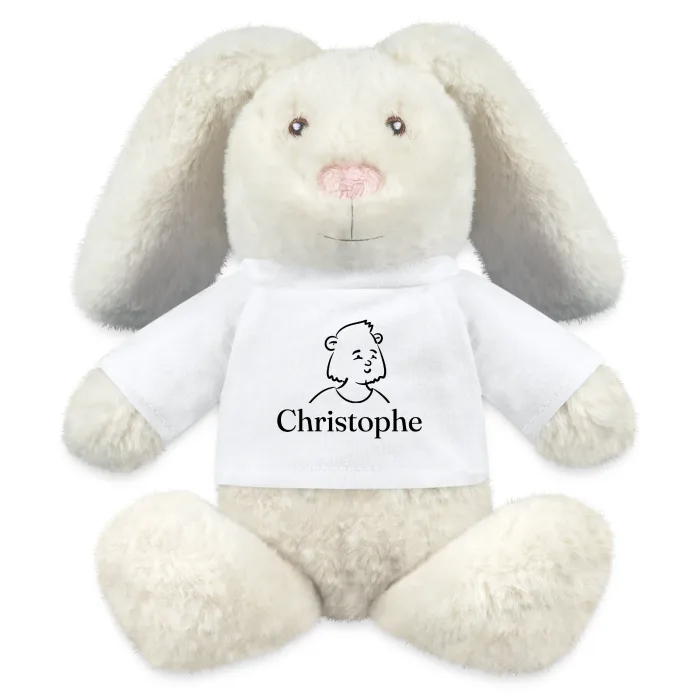 Peluche lapin personnalisée au prénom Christophe