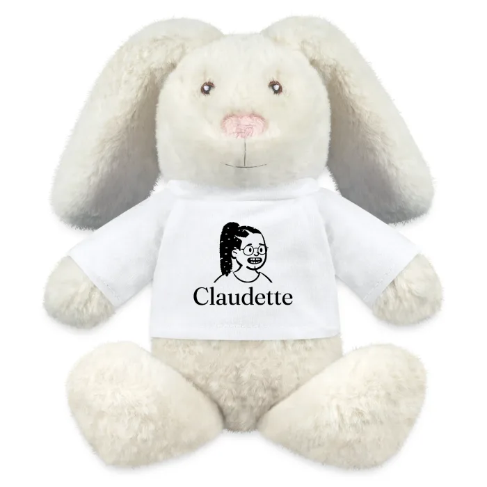Peluche lapin personnalisée au prénom Claudette