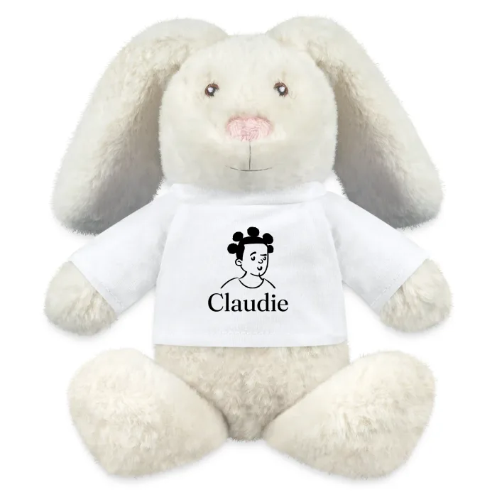 Peluche lapin personnalisée au prénom Claudie