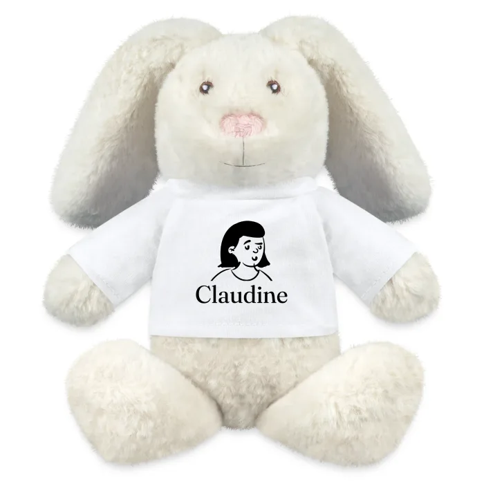 Peluche lapin personnalisée au prénom Claudine