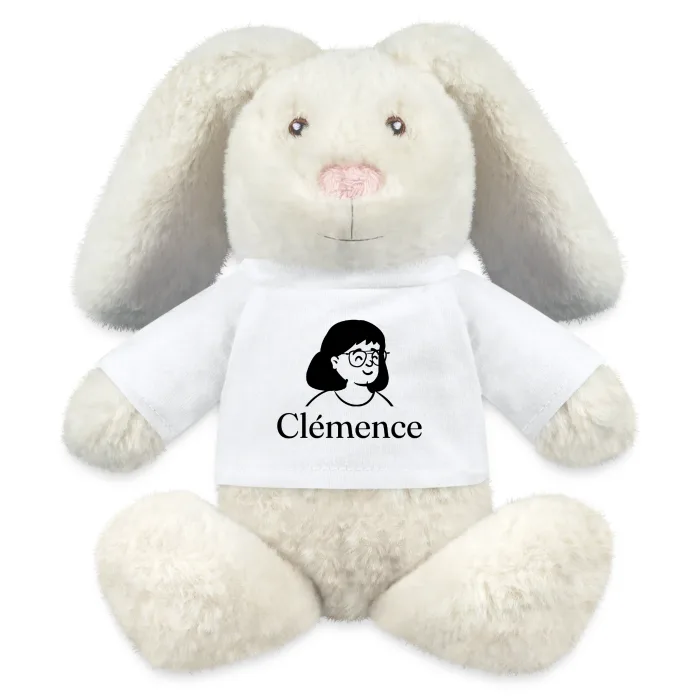 Peluche lapin personnalisée au prénom Clémence