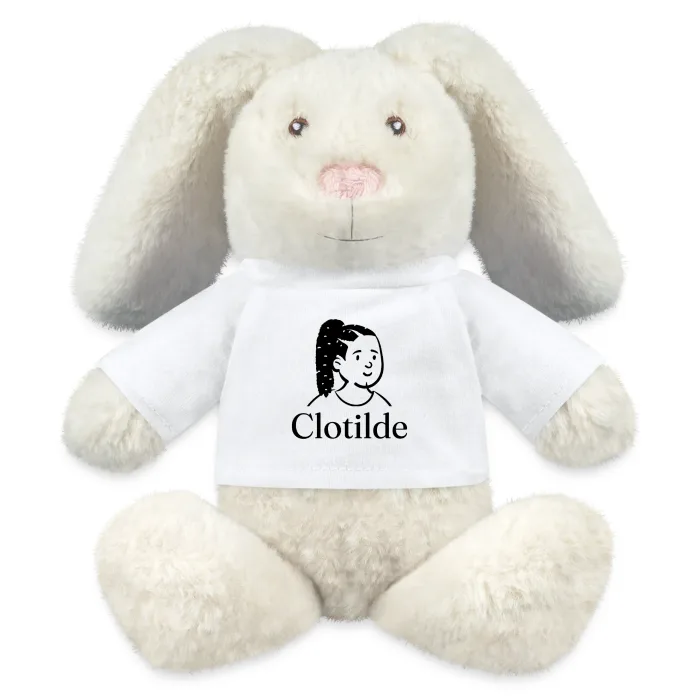 Peluche lapin personnalisée au prénom Clotilde