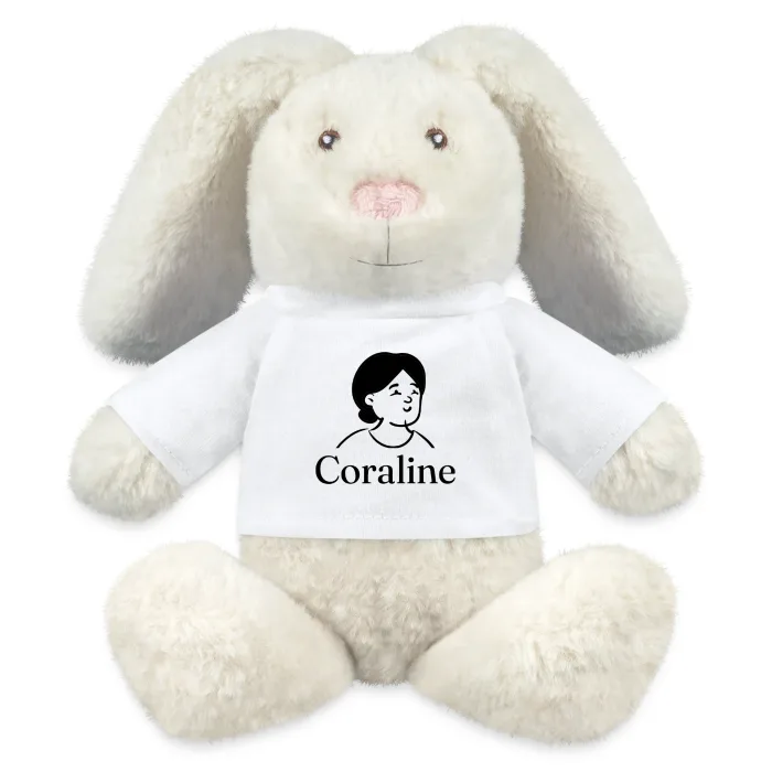 Peluche lapin personnalisée au prénom Coraline