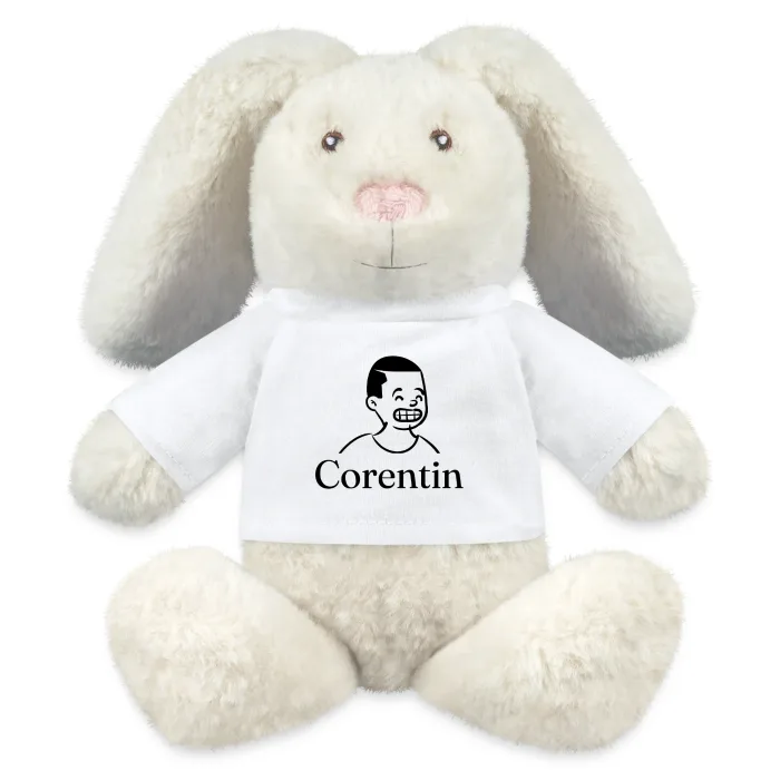 Peluche lapin personnalisée au prénom Corentin