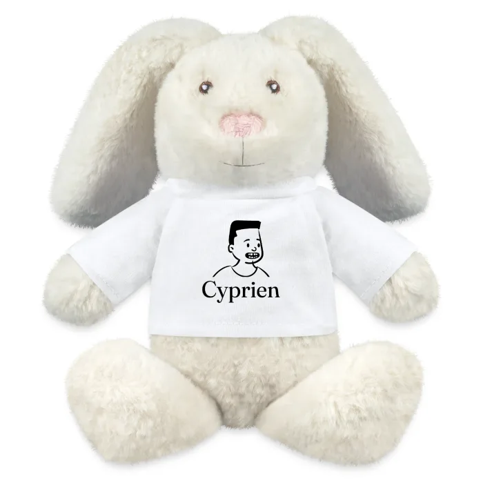 Peluche lapin personnalisée au prénom Cyprien