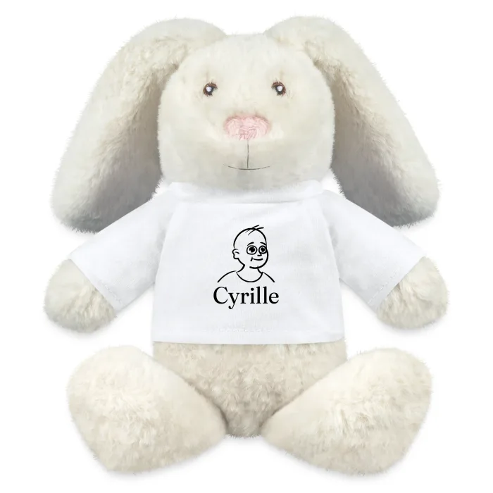 Peluche lapin personnalisée au prénom Cyrille