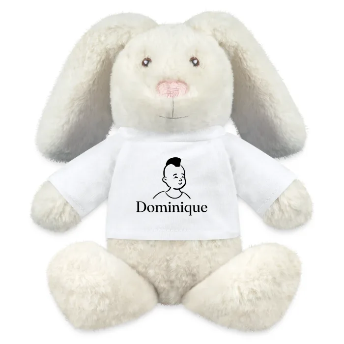 Peluche lapin personnalisée au prénom Dominique