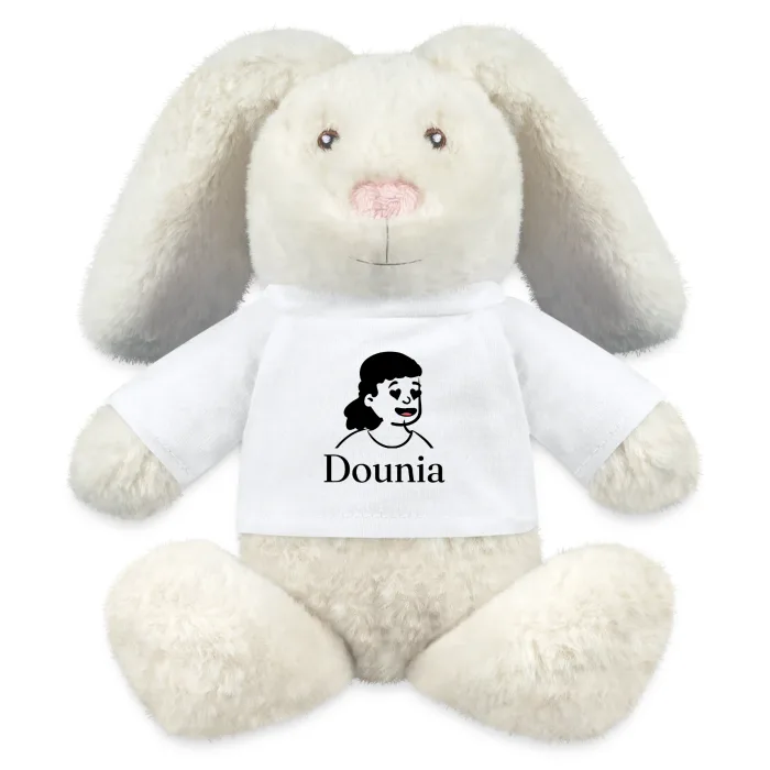 Peluche lapin personnalisée au prénom Dounia