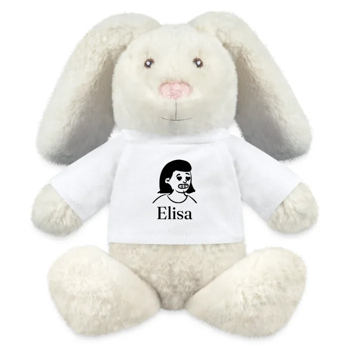 Peluche lapin personnalisée au prénom Elisa