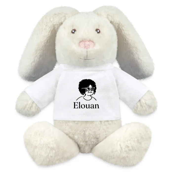 Peluche lapin personnalisée au prénom Elouan
