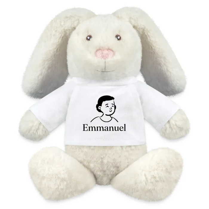Peluche lapin personnalisée au prénom Emmanuel