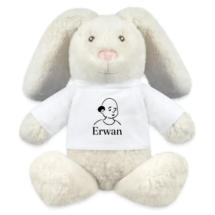 Peluche lapin personnalisée au prénom Erwan