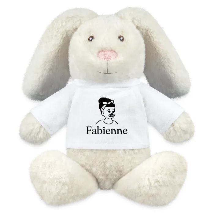 Peluche lapin personnalisée au prénom Fabienne