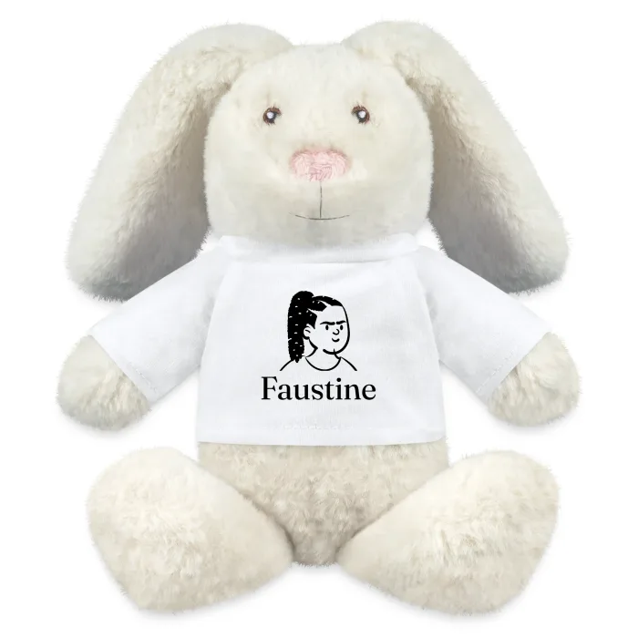 Peluche lapin personnalisée au prénom Faustine