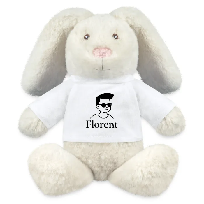 Peluche lapin personnalisée au prénom Florent
