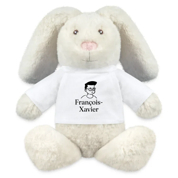 Peluche lapin personnalisée au prénom François-Xavier