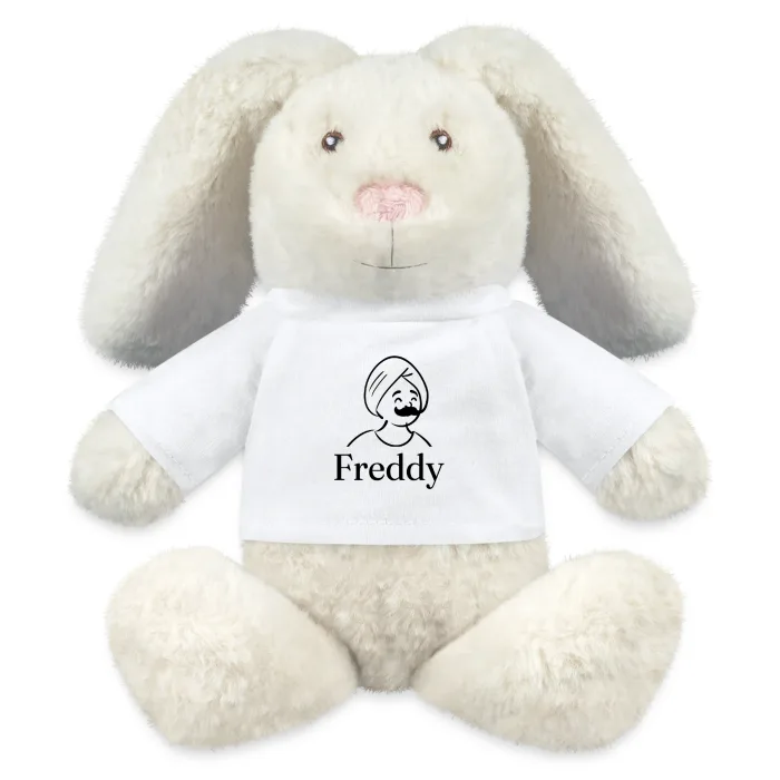 Peluche lapin personnalisée au prénom Freddy